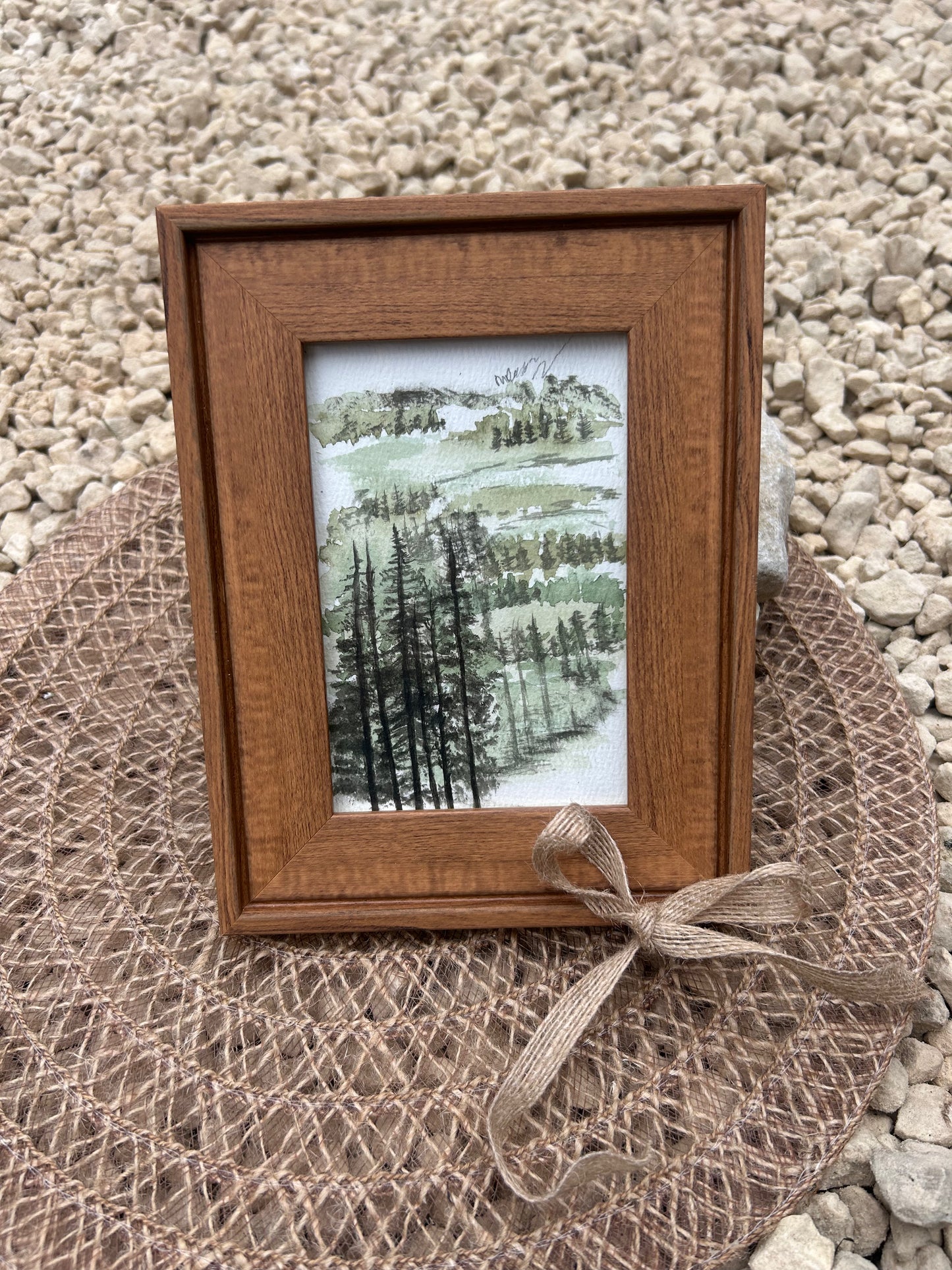 Landscape artwork Wooden Frame included 4x6cm