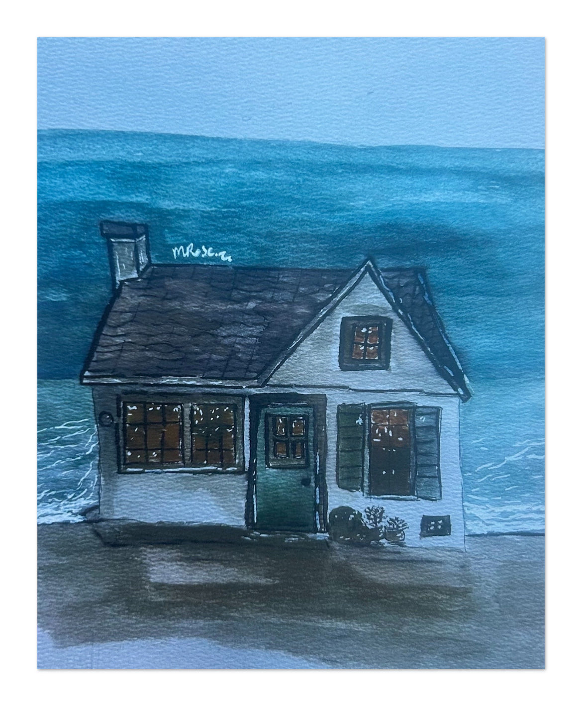 Small house art print 5”x 7”