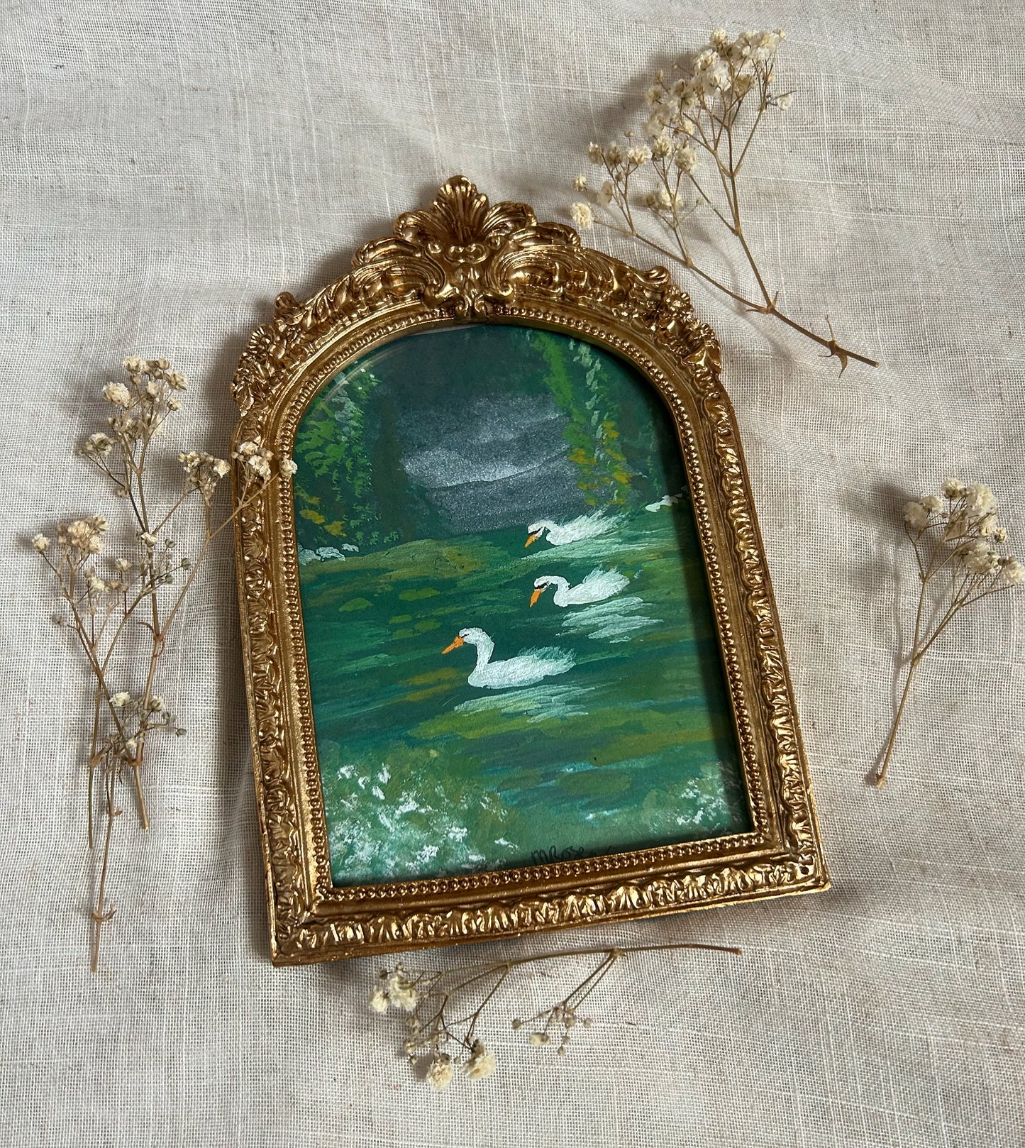 Three Swans art print (frame included)