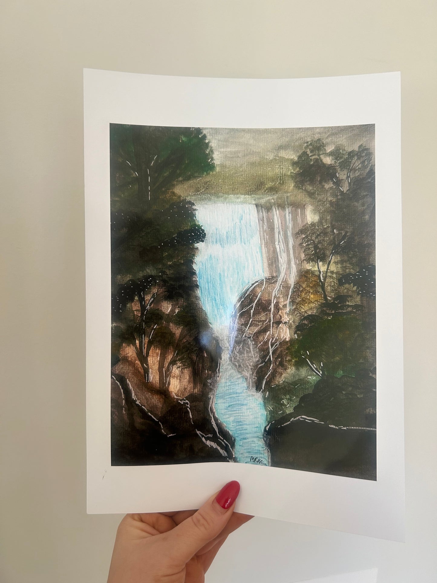 A4 Waterfall Art Print (wall art)