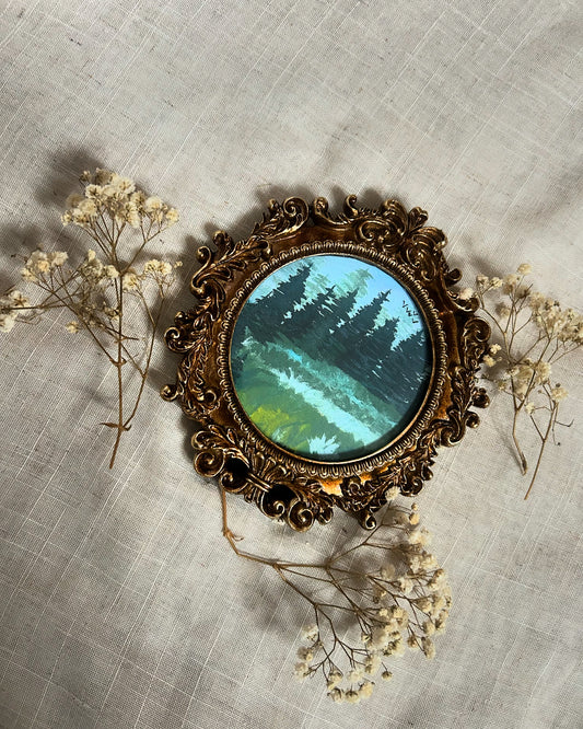 Small Landscape Print (6.5 Inch Diameter Frame Included)