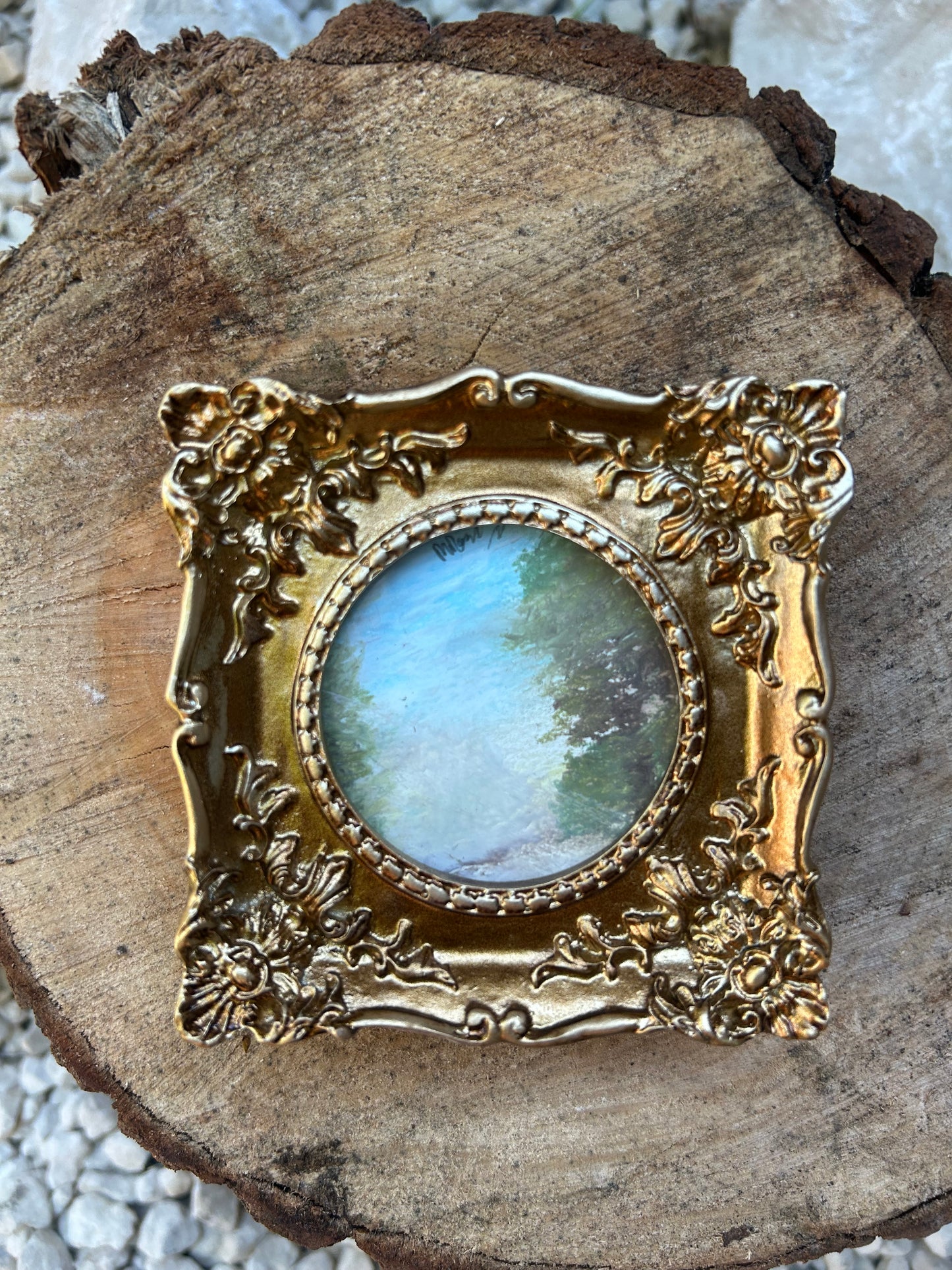 Mini Ornate Gold Frame – Approx. 4” x 3.5” Decorative Frame