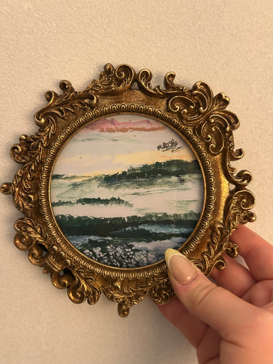 Landscape Print (Gold Frame Included) 15cmX15cm