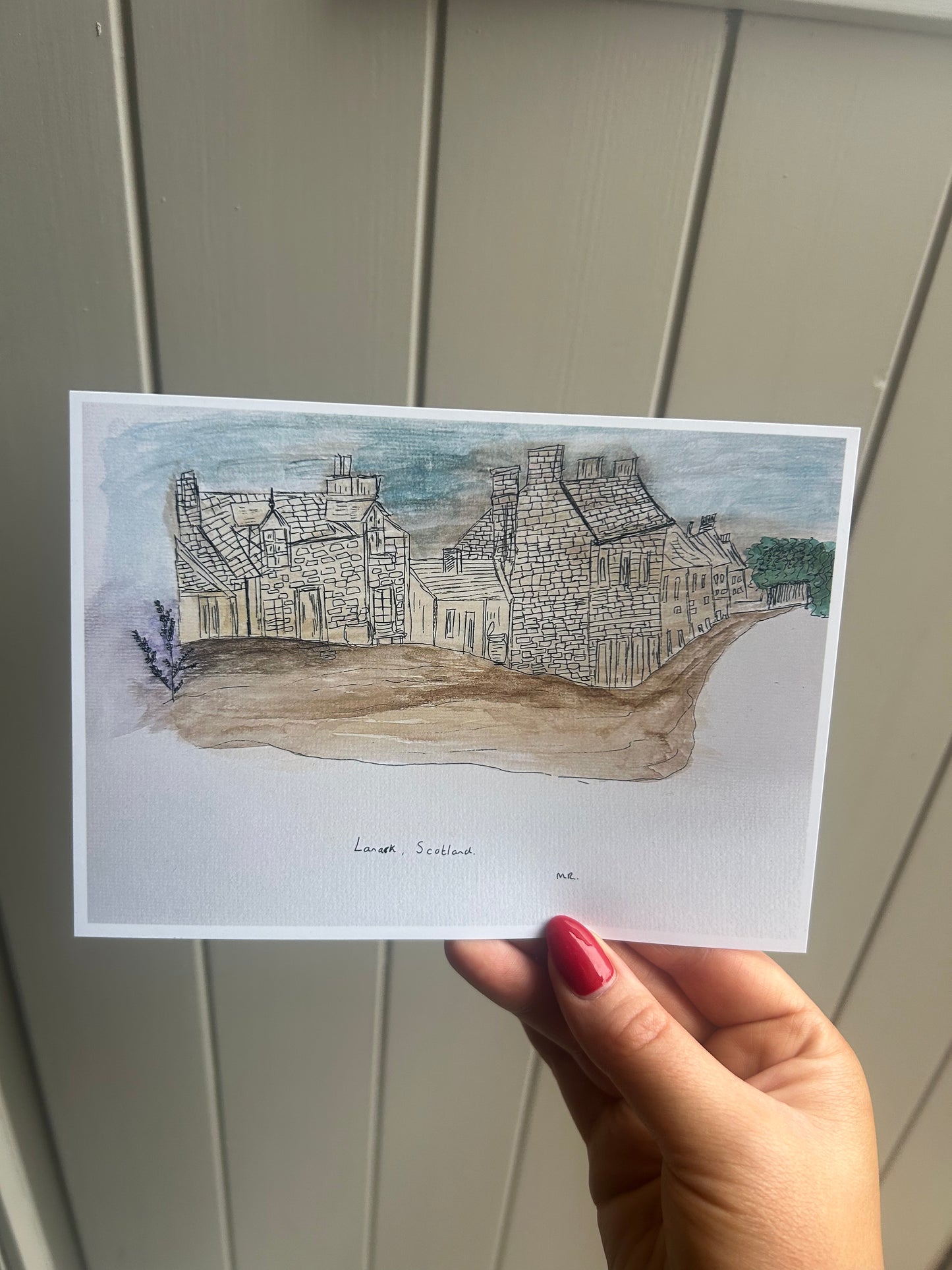 Illustration Art Print Lanark, Scotland 5”x 7”