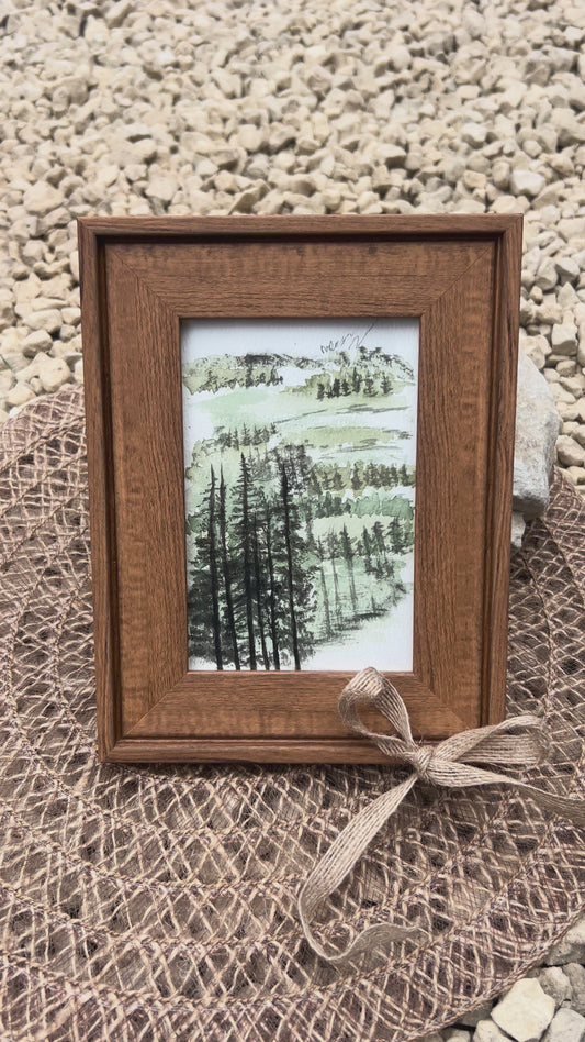 Landscape artwork Wooden Frame included 4x6cm